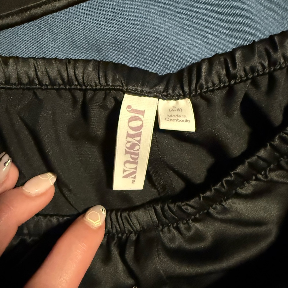JoySpun Black Satin Skirt